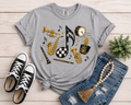 Black & Gold Watercolor Band Instruments Graphic Tee