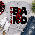 Wampus Cat Band Treble Clef Graphic Tee – Red & Black