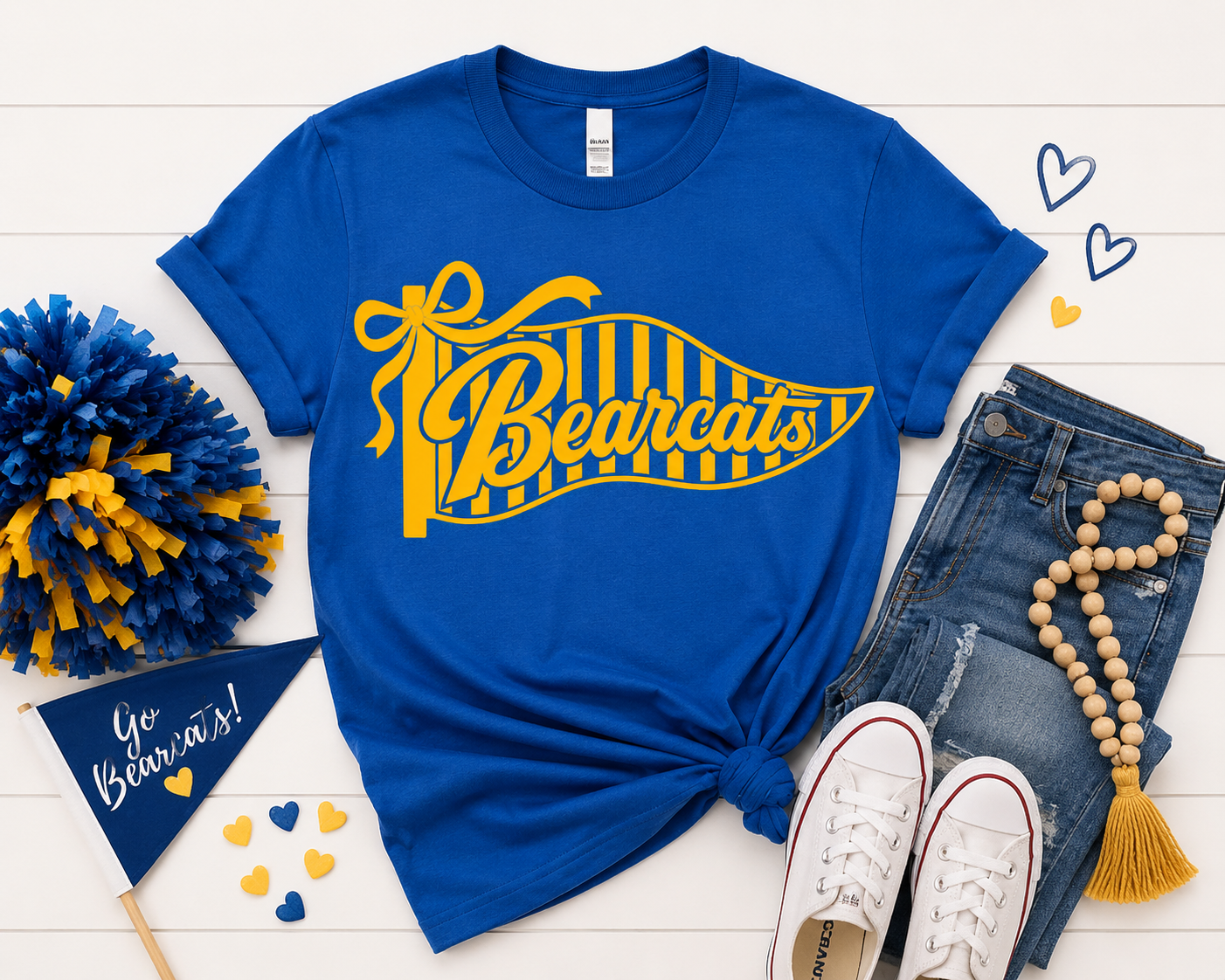 💙💛 Preppy Bearcats Pennant Spirit Tee