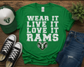 Wear It. Live It. Love It. Rams Spirit Tee | Youth & Adult School Shirt