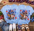 Patriotic Raccoon 4th of July T-Shirt | Boy & Girl Matching Americana Tee