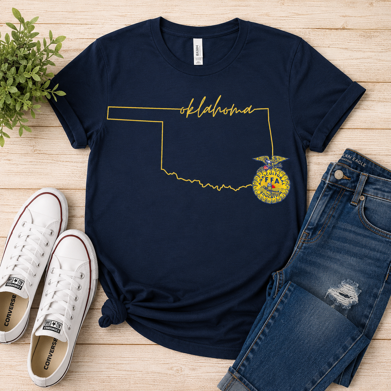 Oklahoma FFA Outline Tee | Navy Unisex T-Shirt