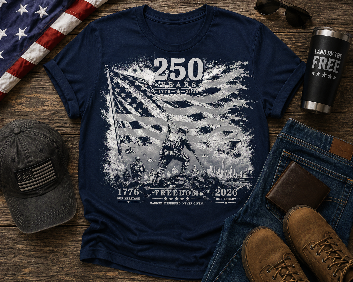 🇺🇸 Freedom: Earned. Defended. Never Given. Tee 🇺🇸