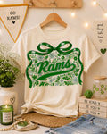Floral Rams Bow Spirit Shirt | Cute School Spirit Tee