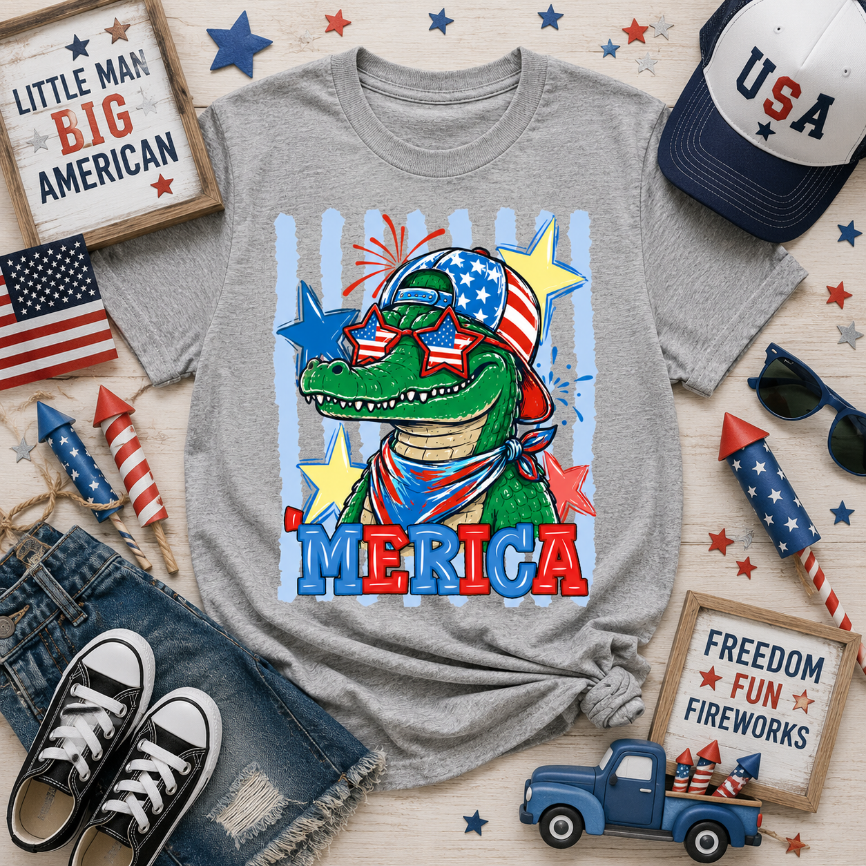 🐊🇺🇸 Lil' Merica Gator Youth Tee 🇺🇸🐊