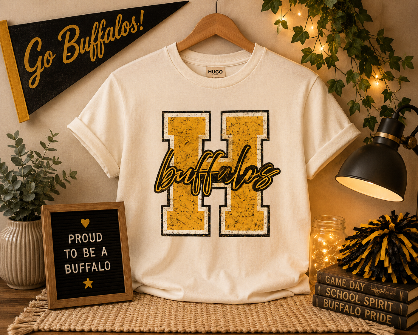 Hugo Buffalos Vintage Varsity Tee