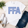 Preppy Striped FFA Spirit Tee | White Unisex T-Shirt