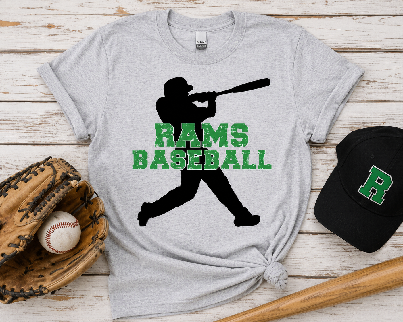 Rams Baseball Distressed Spirit Shirt | Unisex Game Day Baseball Tee