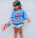 All American Girl Patriotic Youth T-Shirt | 4th of July Kids Tee