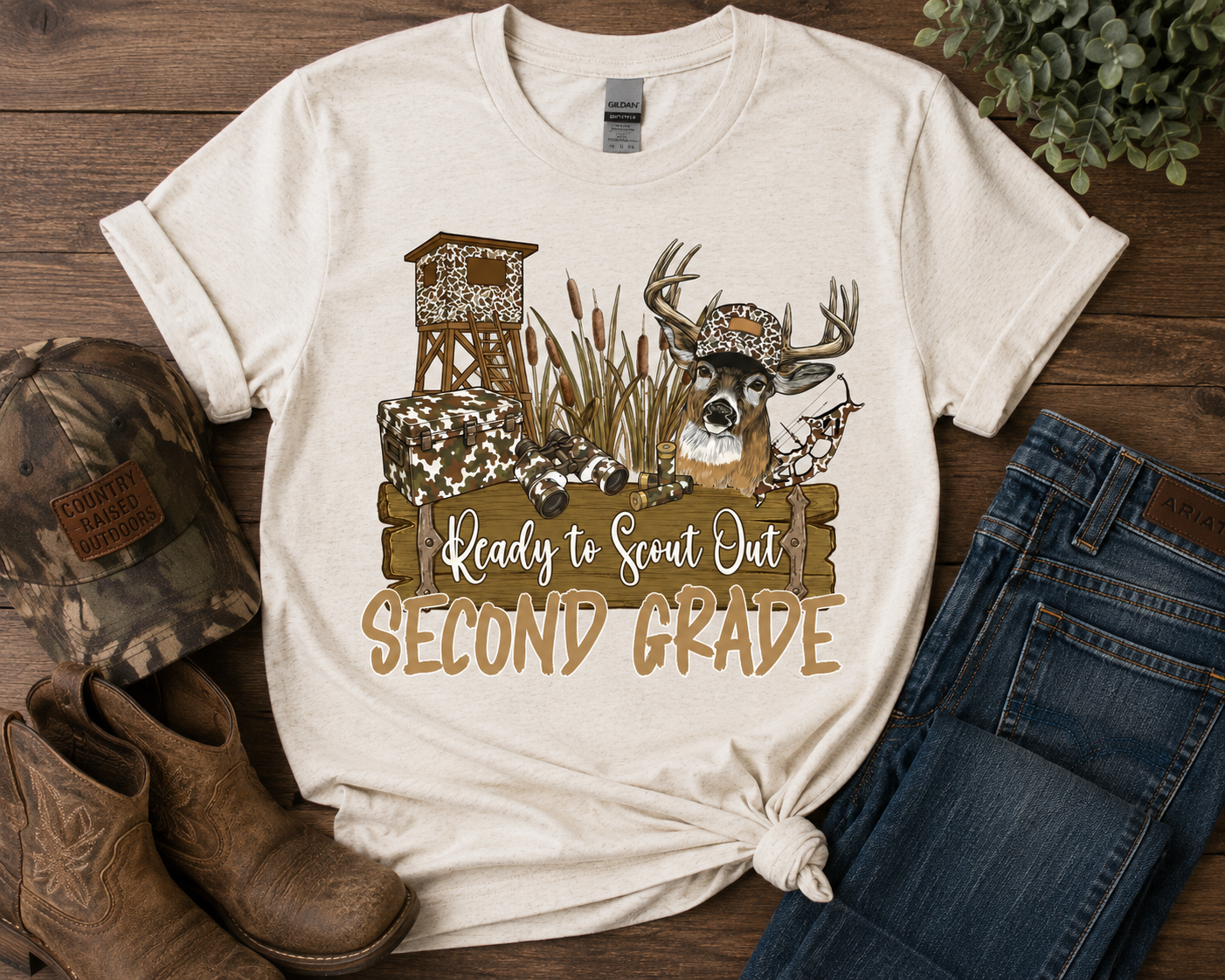 Ready to Scout Out School Shirt | Personalized Hunting Back to School Tee | Custom Kindergarten–4th Grade