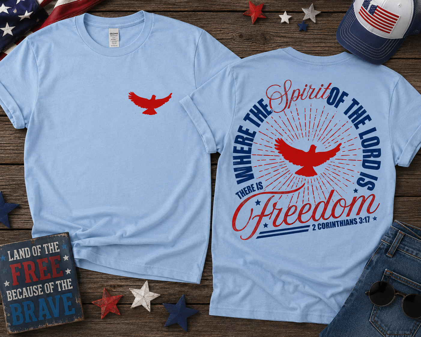 🕊️ Spirit of Freedom Front & Back Tee 🇺🇸