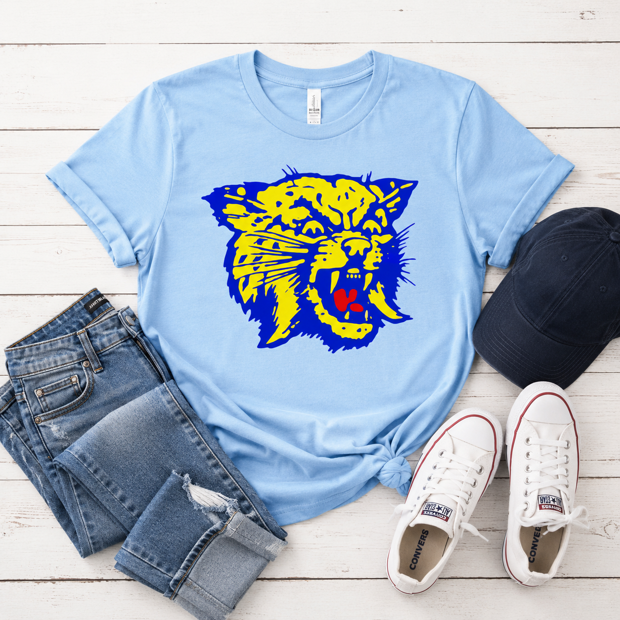 Bearcats Light Blue Graphic Tee | Retro School Spirit Shirt