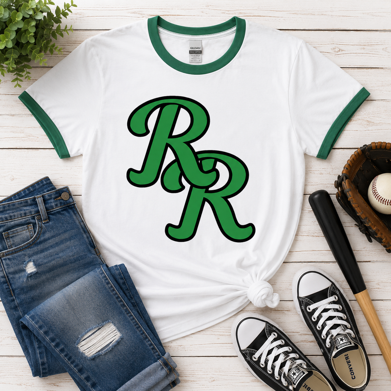 Vintage RR Rams Ringer Spirit Shirt | Retro School Pride Tee